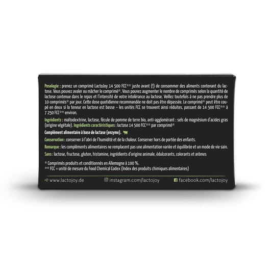 LactoJoy: 14.500 FCC » 80 comprimés de lactase