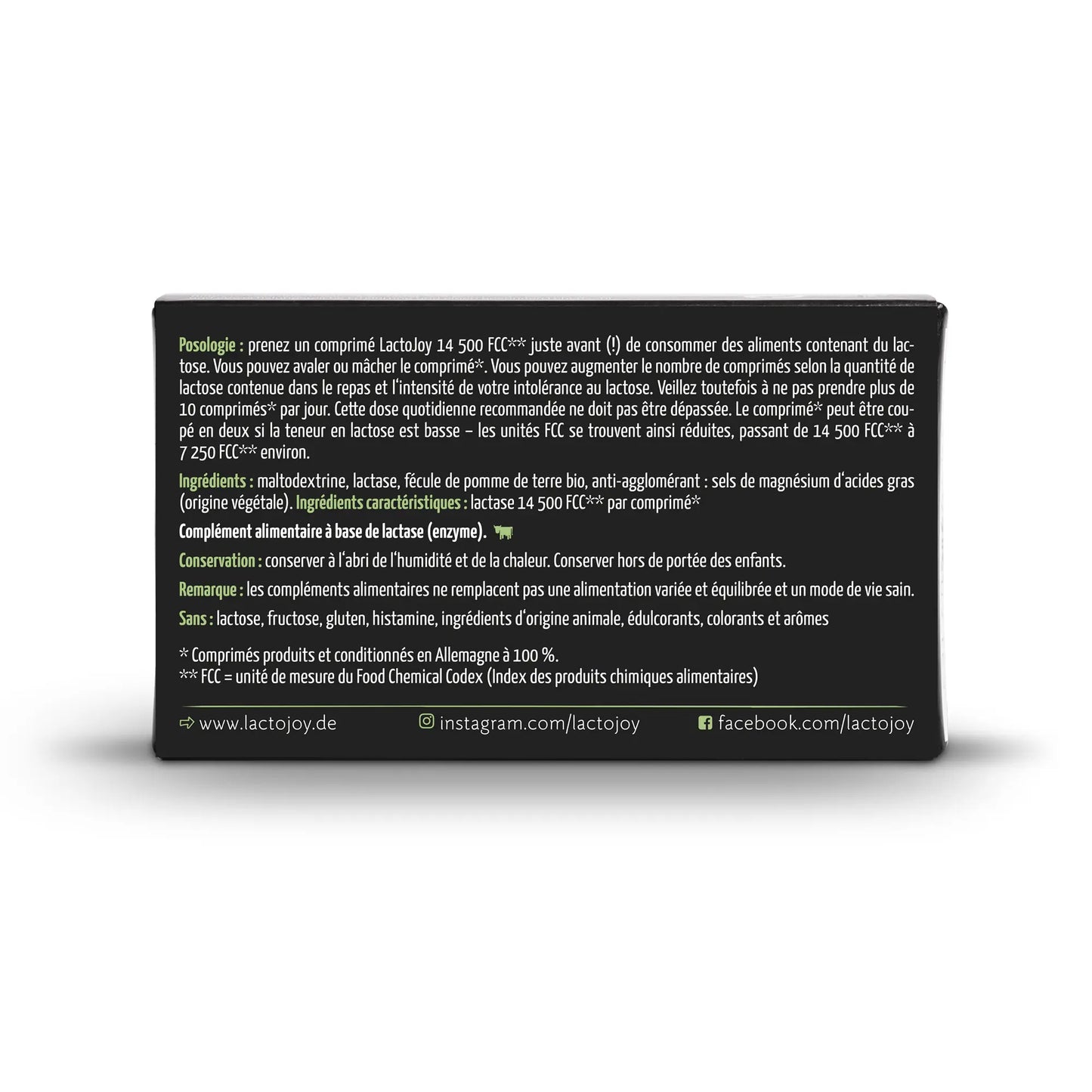 LactoJoy: 14.500 FCC » 45 comprimés de lactase