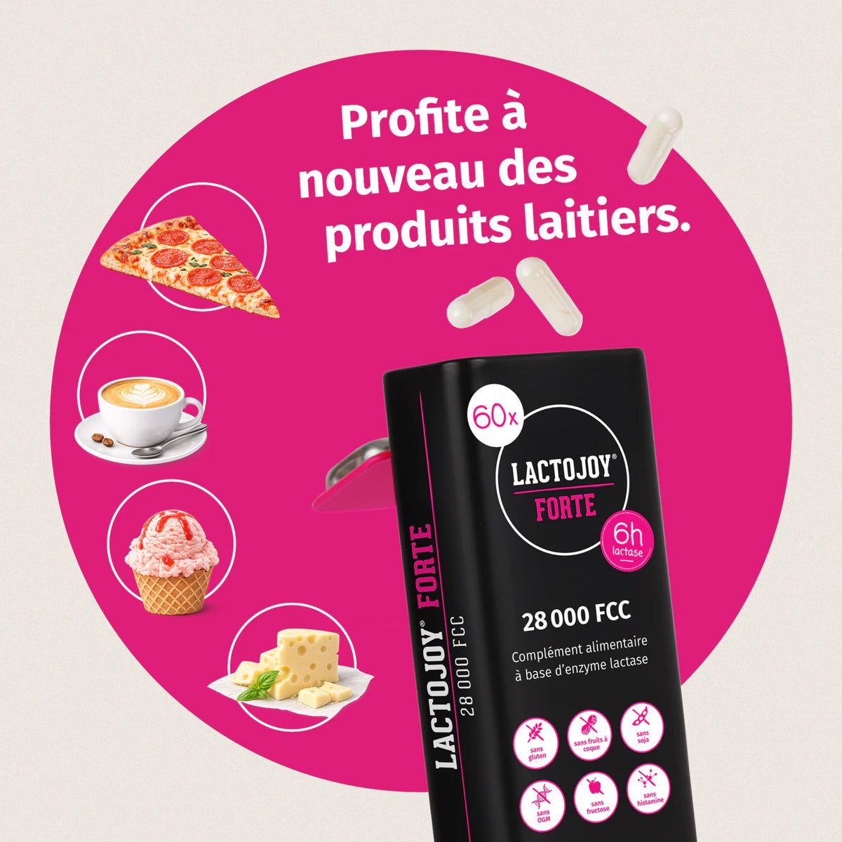 LactoJoy Forte - 28 000 FCC » 60 Gélules Végétales